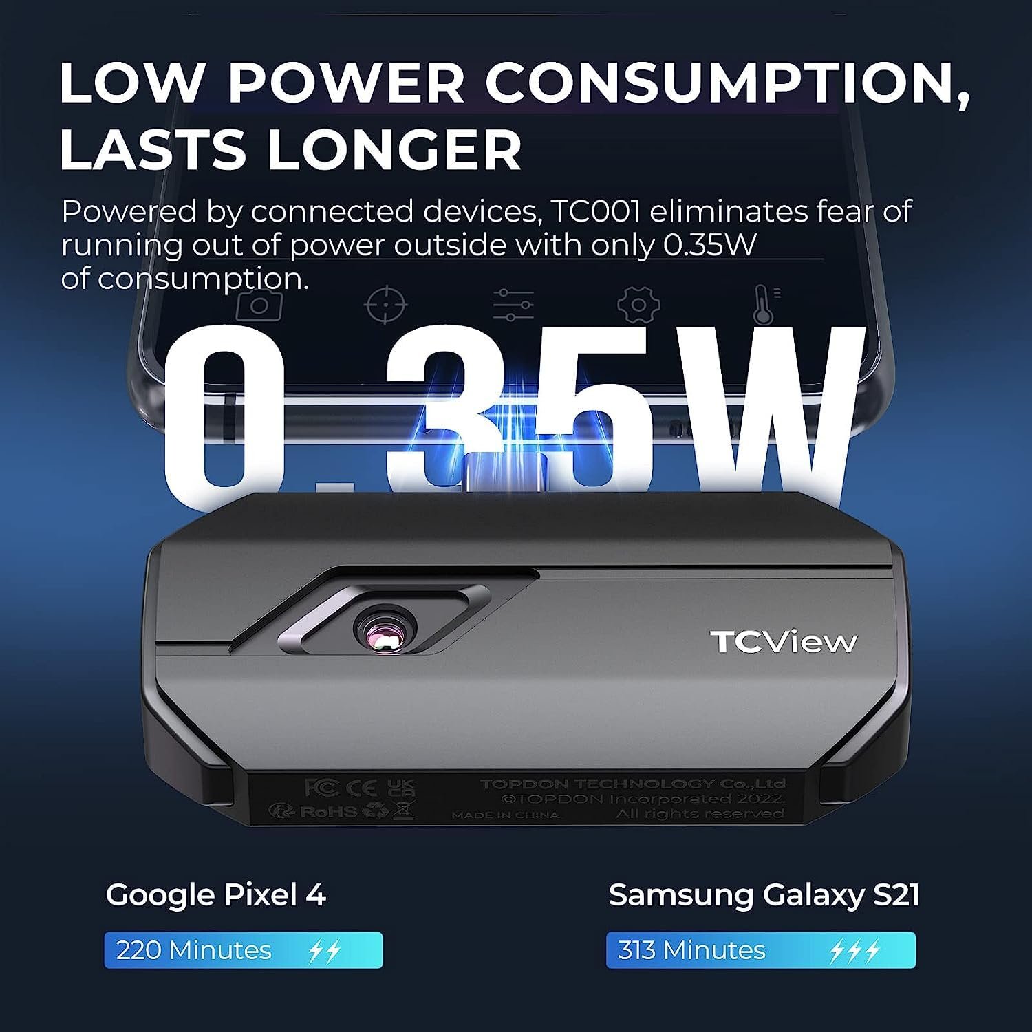 Тепловизионная камера TOPDON TC001 256 x 192 40mk 25Hz Серый, фото №5