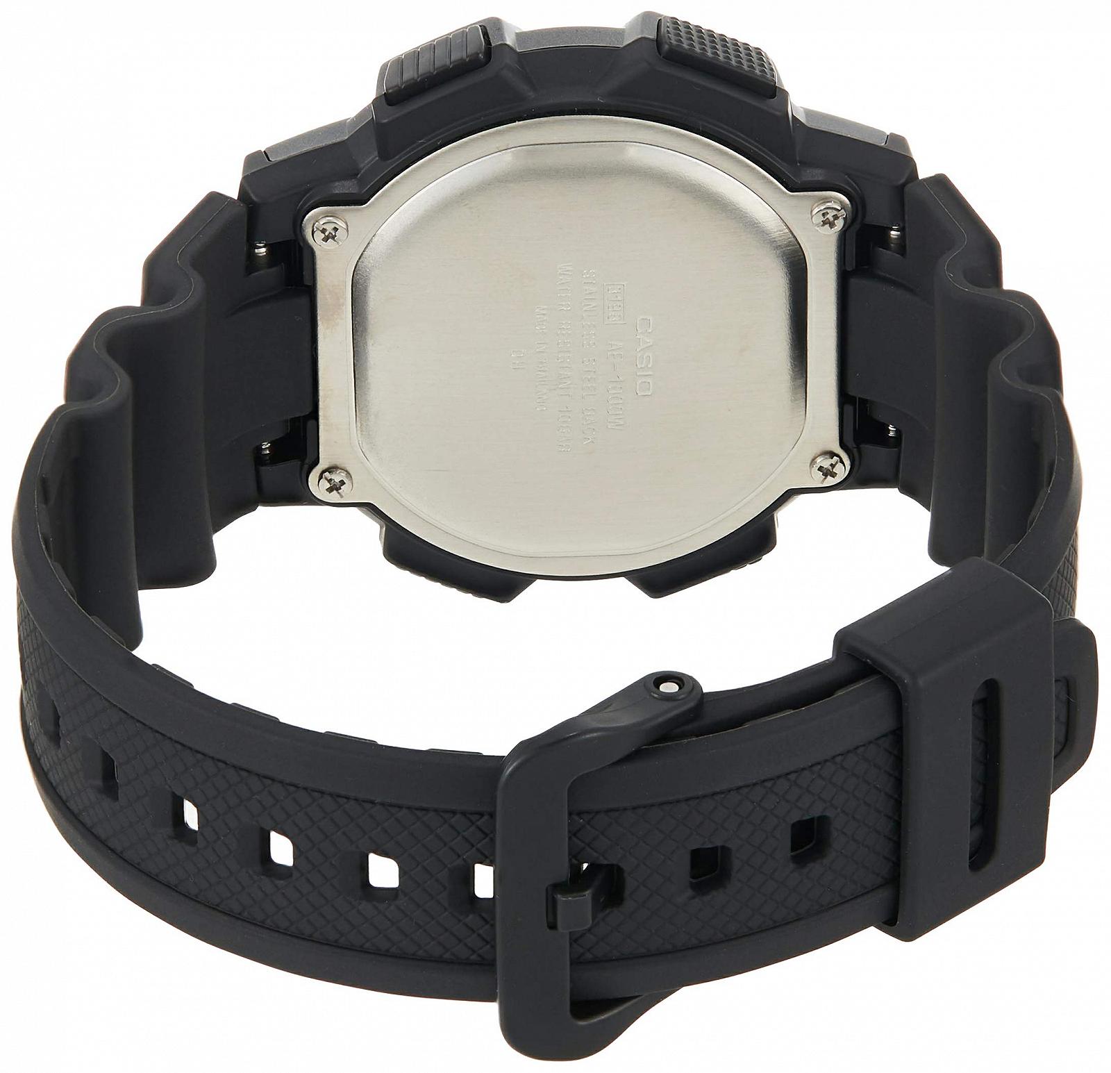Годинник спортивний Casio AE-1000W-1AVCF чоловічий, корпус з смоли, ремінець чорний, фото №2