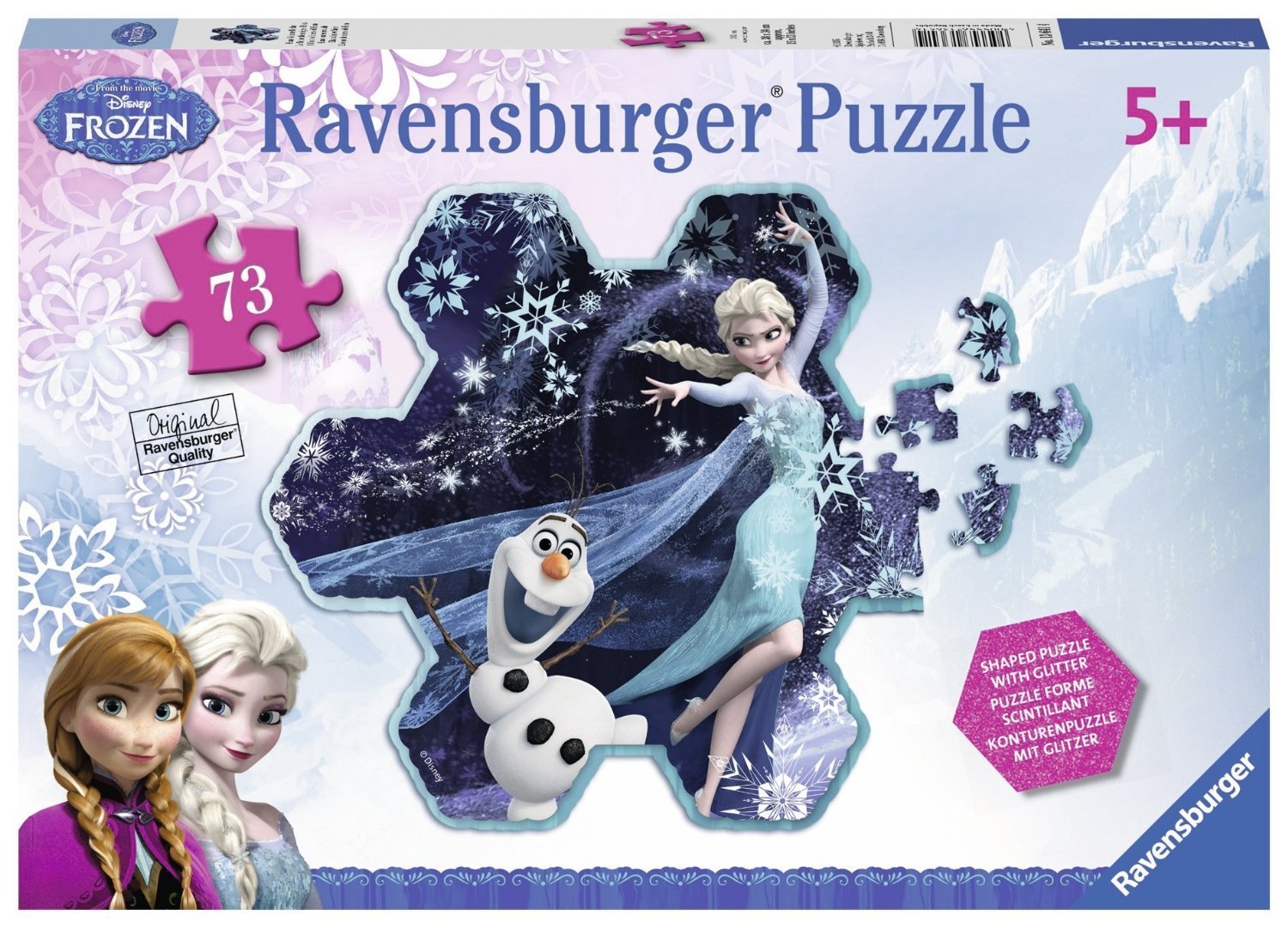 Пазлы Ravensburger Disney Frozen Elsa's Snowflake 73 элемента Фигурные, фото №3