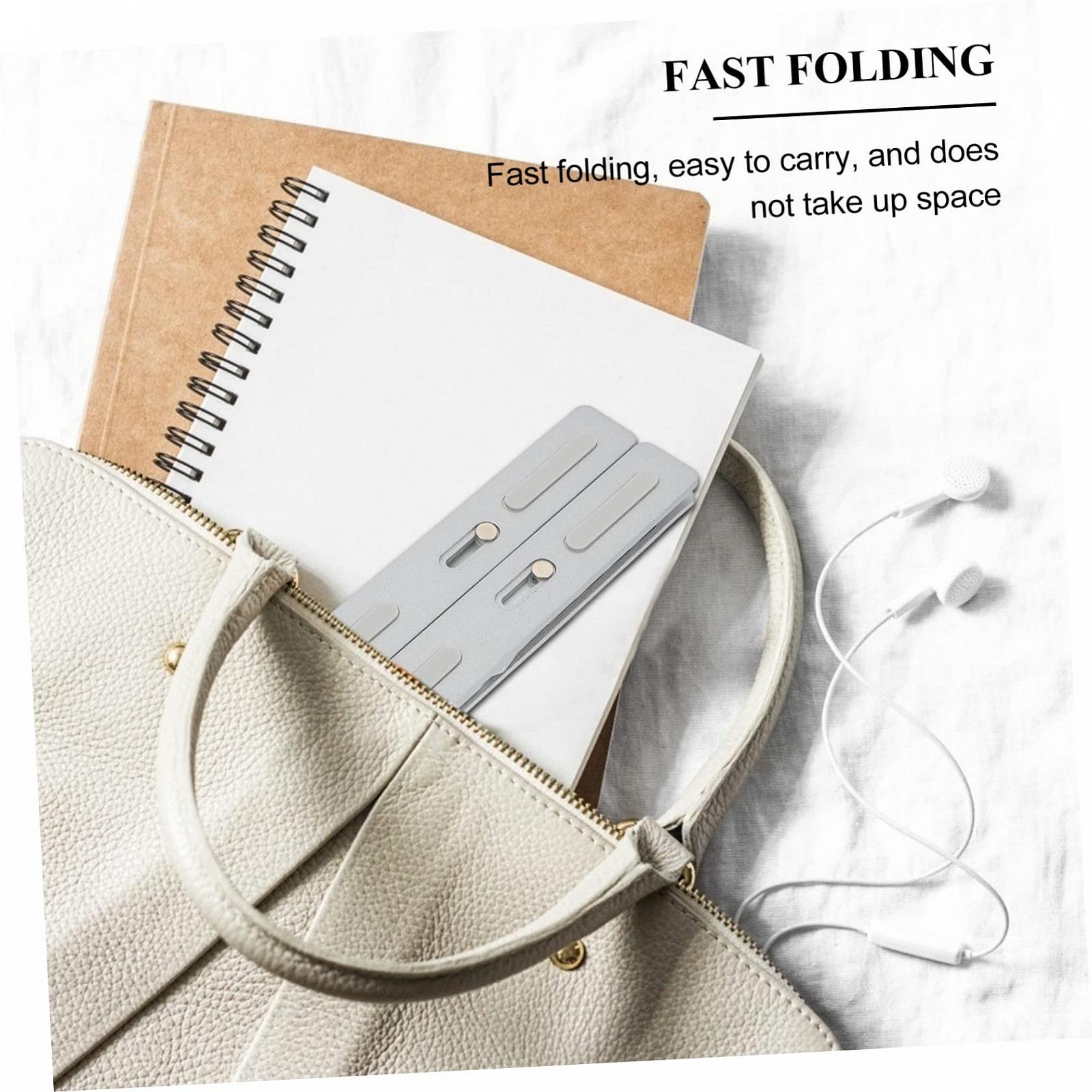 Підставка для ноутбука складана Tofficu з алюмінієвого сплаву, регульована висота, для журналів, книг та планшетів, для навчання та офісів, фото №7