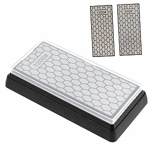 Двосторонній алмазний точильний камінь з нековзкою основою для ножів та кераміки - Фото 1