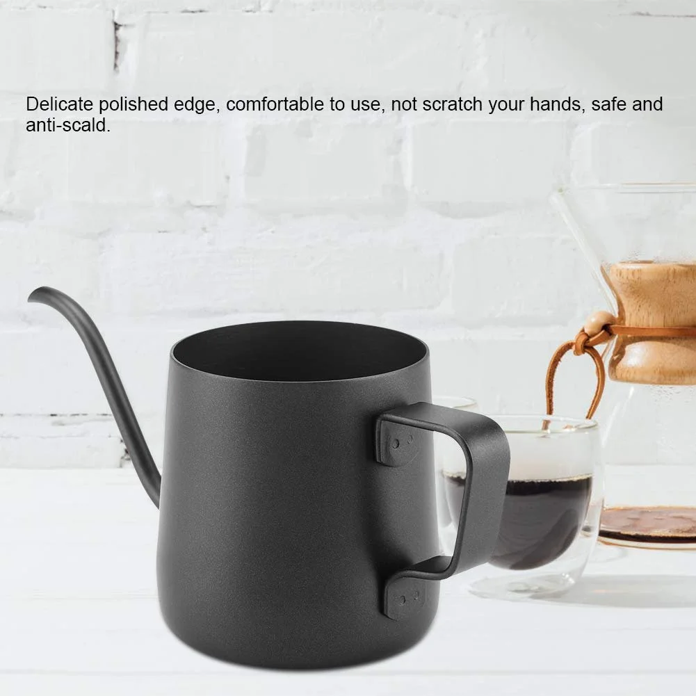 Кавник Gooseneck 250 мл, нержавіюча сталь, міні чайник з довгим носиком для ручного заварювання, фото №3