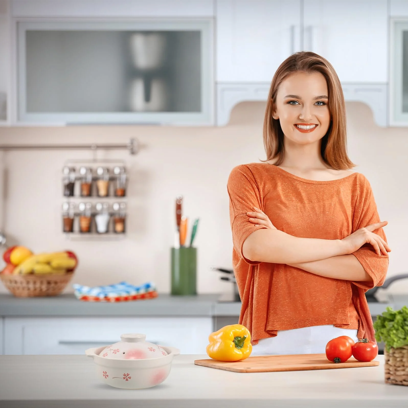 Глиняний горщик Ciieeo Japanese донабе з кришкою, термостійкий, для рису, супу та тушкування, фото №4