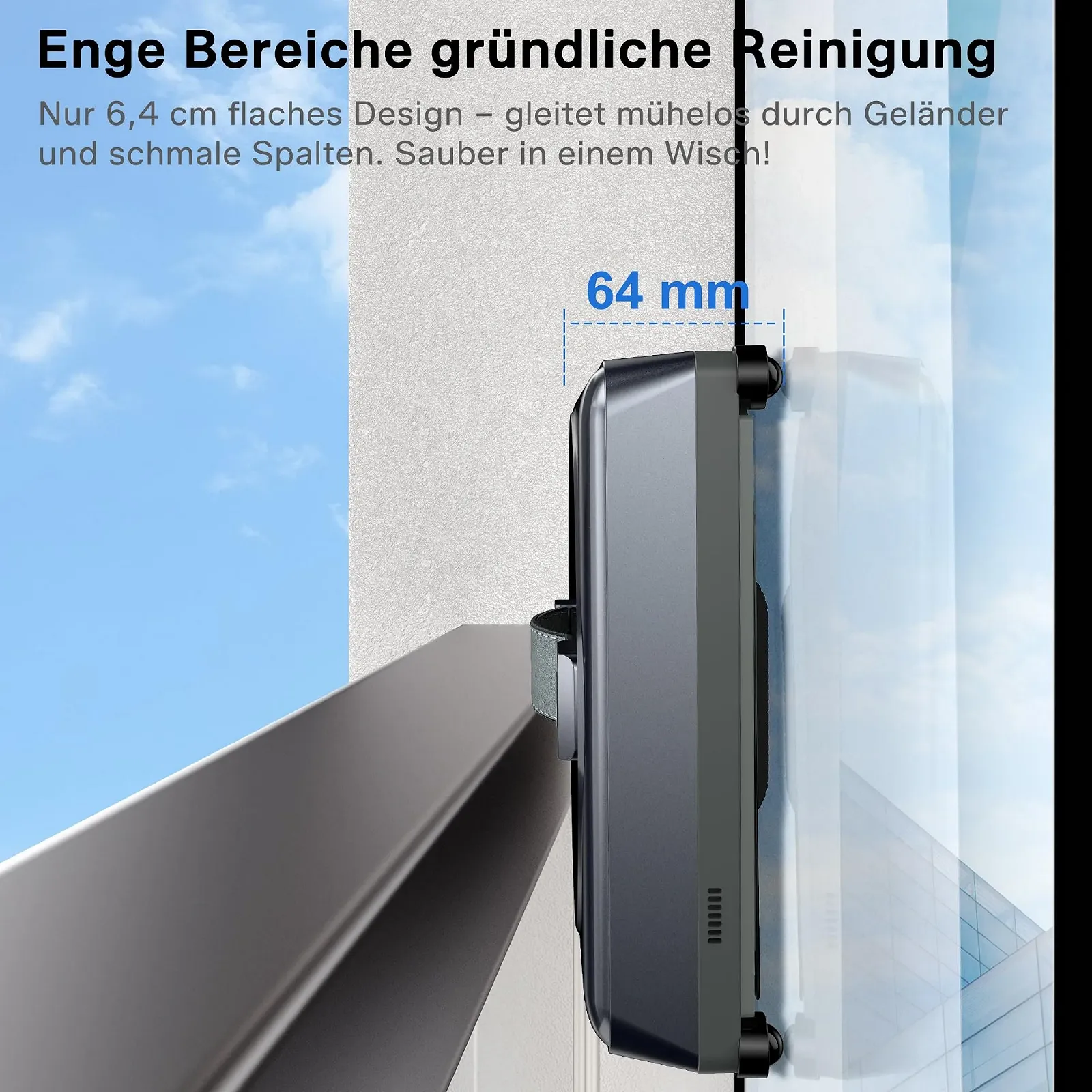 Робот для миття вікон Yeerain з дистанційним керуванням, 4 розпилювачі води, потужне всмоктування 5000 PA, 3 режими прибирання, інтелектуальне планування маршруту, виявлення країв, 10 серветок для прибирання, фото №5 Робот для миття вікон Yeerain з дистанційним керуванням, 4 розпилювачі води, потужне всмоктування 5000 PA, 3 режими прибирання, інтелектуальне планування маршруту, виявлення країв, 10 серветок для прибирання, фото №5