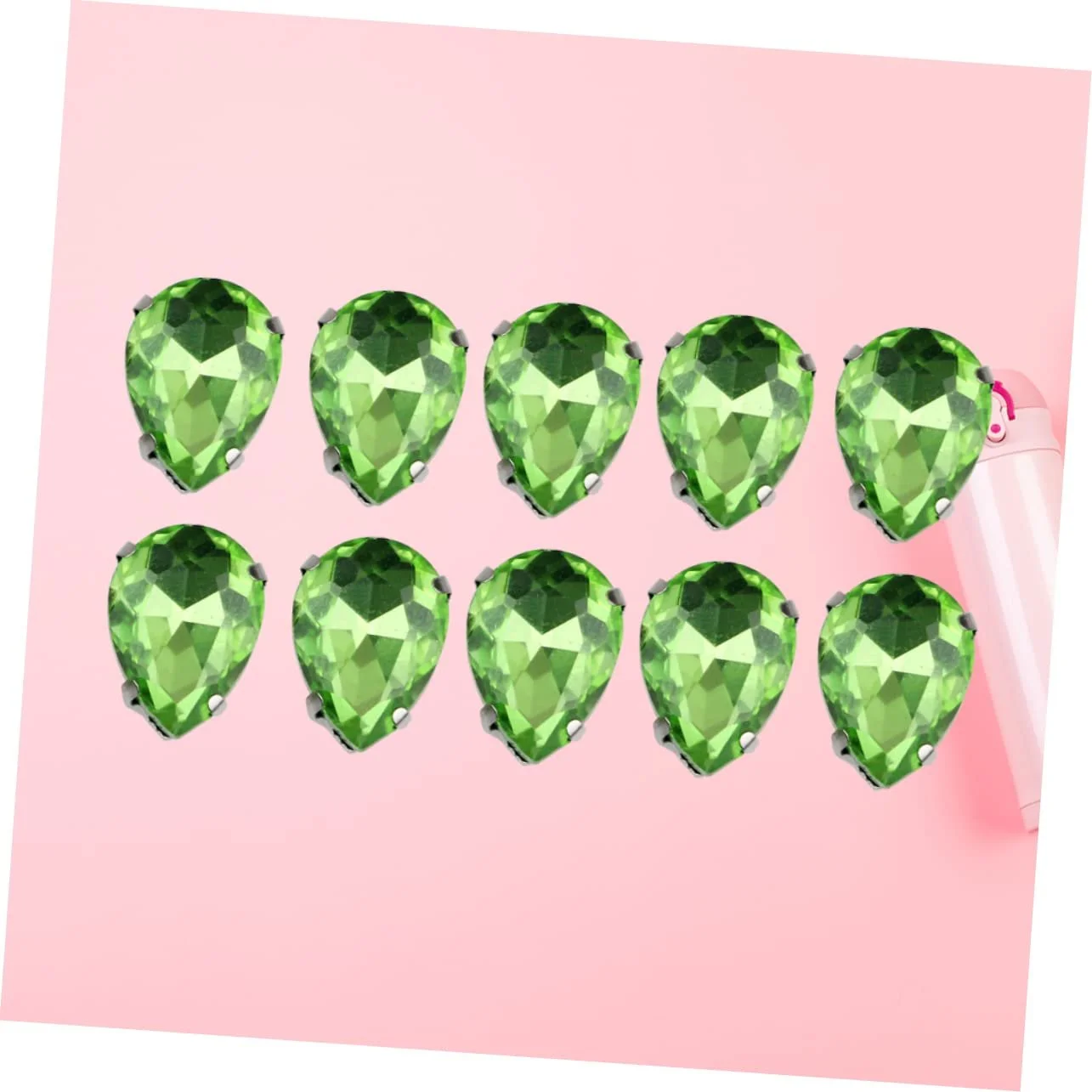Пришивные кристаллы SEWACC, 50 шт., кристаллы с коготками, смешанные формы, каплевидные кристаллы, самоцветы в форме слезы для одежды, кристаллы в форме водяной капли, зеленый, фото №4