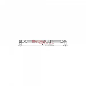 Тормозной шланг METZGER 4110266 MITSUBISHI SMART задний мост слева - Фото 1