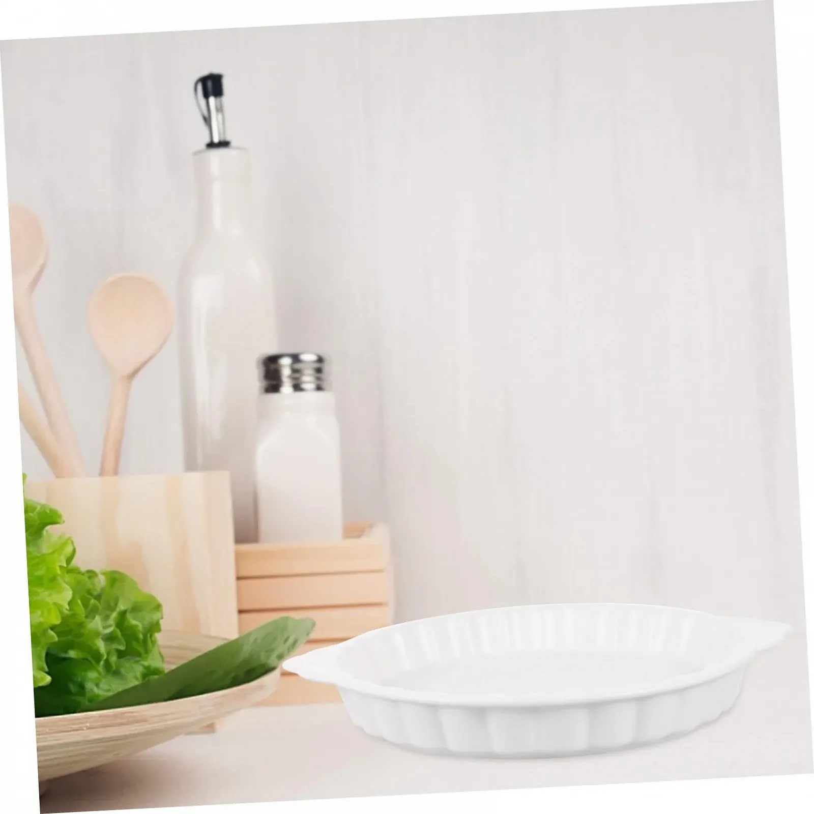 Форма для запікання SOLUSTRE Керамічна Кругла Термостійка З двома ручками Біла, фото №7