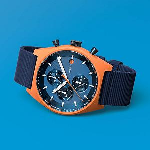 Годинник DeTomaso D10 Chrono Solar Чоловічий Аналоговий Solar Синій, оранжевий Ремінець synthetic.ua - Фото 1
