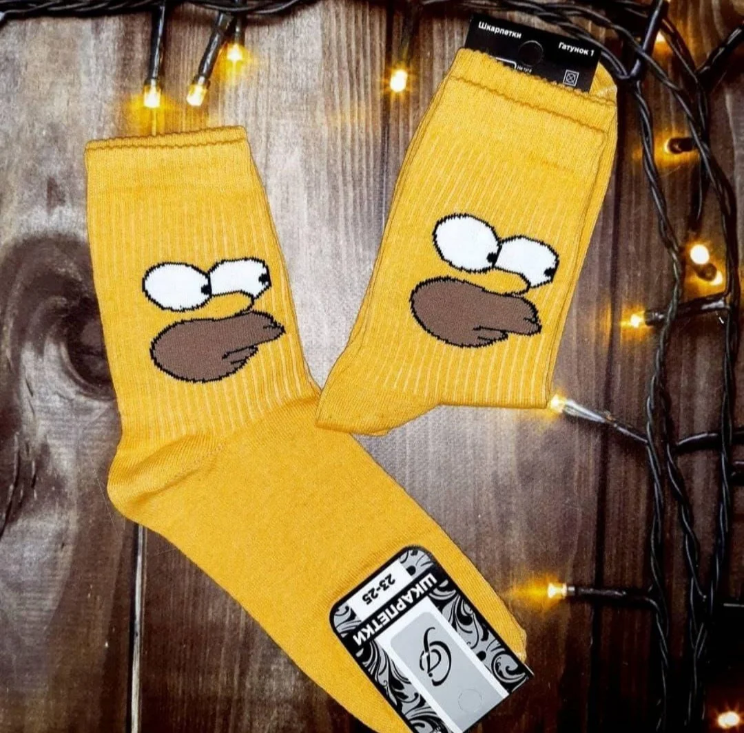 Чоловічі молодіжні шкарпетки високі демісезонні жовті 39 — 44 розмір, фото №1