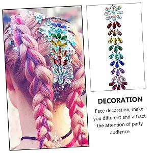 Наклейки Стразы для Лица FOMIYES 5 шт Блестки Белый, Голубой и Радужный synthetic.ua - Фото 1