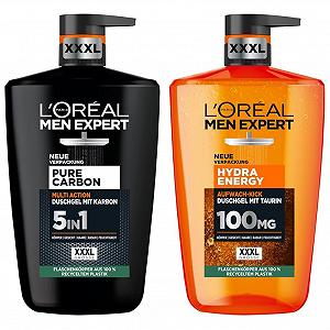 Набор гелей для душа L'Oréal Paris Men Expert Hydra Energy и Pure Carbon XXXL 2 x 1000 мл - Фото 1