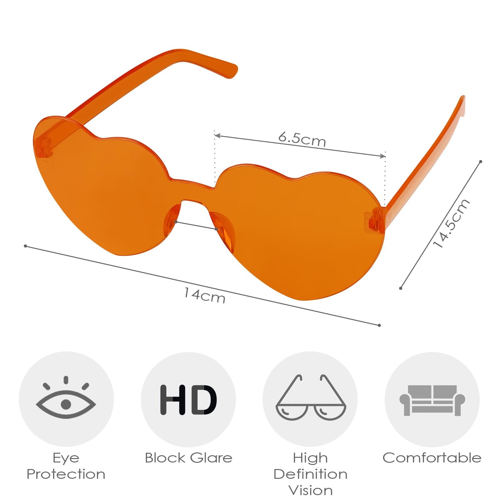 Сонцезахисні Окуляри Серце Mesybveo 10 Пар Різнокольорові, фото №7