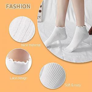 Шкарпетки з рюшами DMNQ Жіночі Білі (6 пар) synthetic.ua - Фото 1