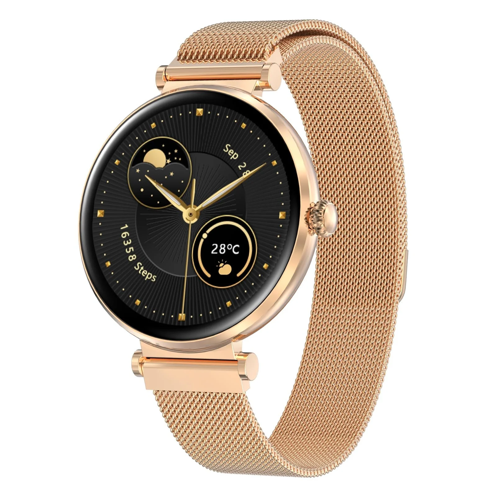 Умные часы Bebinca Женские, 1.32-дюймовый HD квадратный сенсорный экран, розовое золото, фото №1