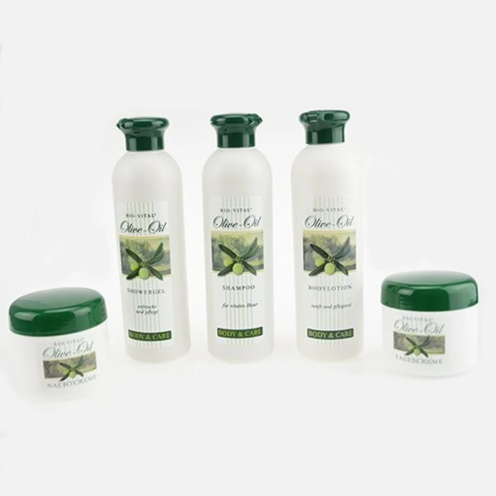 Набір для догляду з оливковою олією з 5 предметів: лосьйон, крем, подарункова коробка, гель для душу, шампунь, фото №1