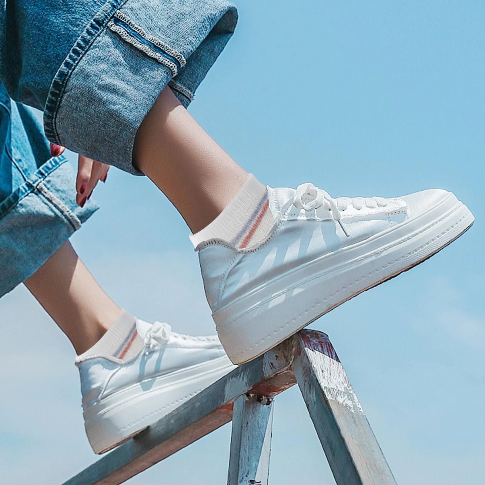 5 пар коротких шкарпеток для жінок, тонкі дихаючі шкарпетки для кросівок, фото №5