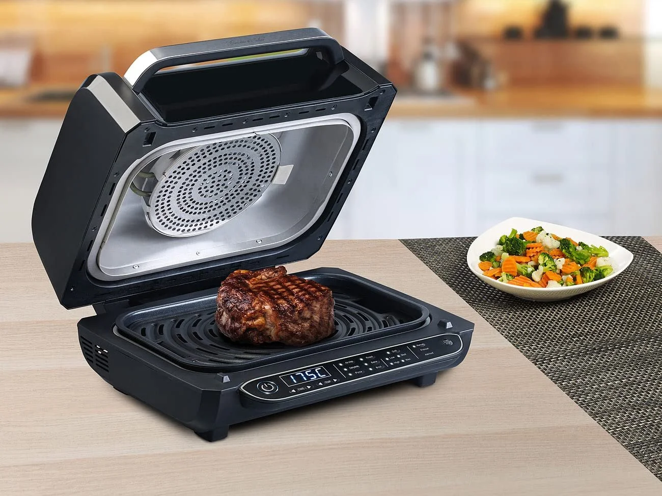 Мультипіч-гриль Rosenstein & Söhne Smokeless BBQ Grill цифрова 3-в-1 1700 Вт Чорна, фото №6