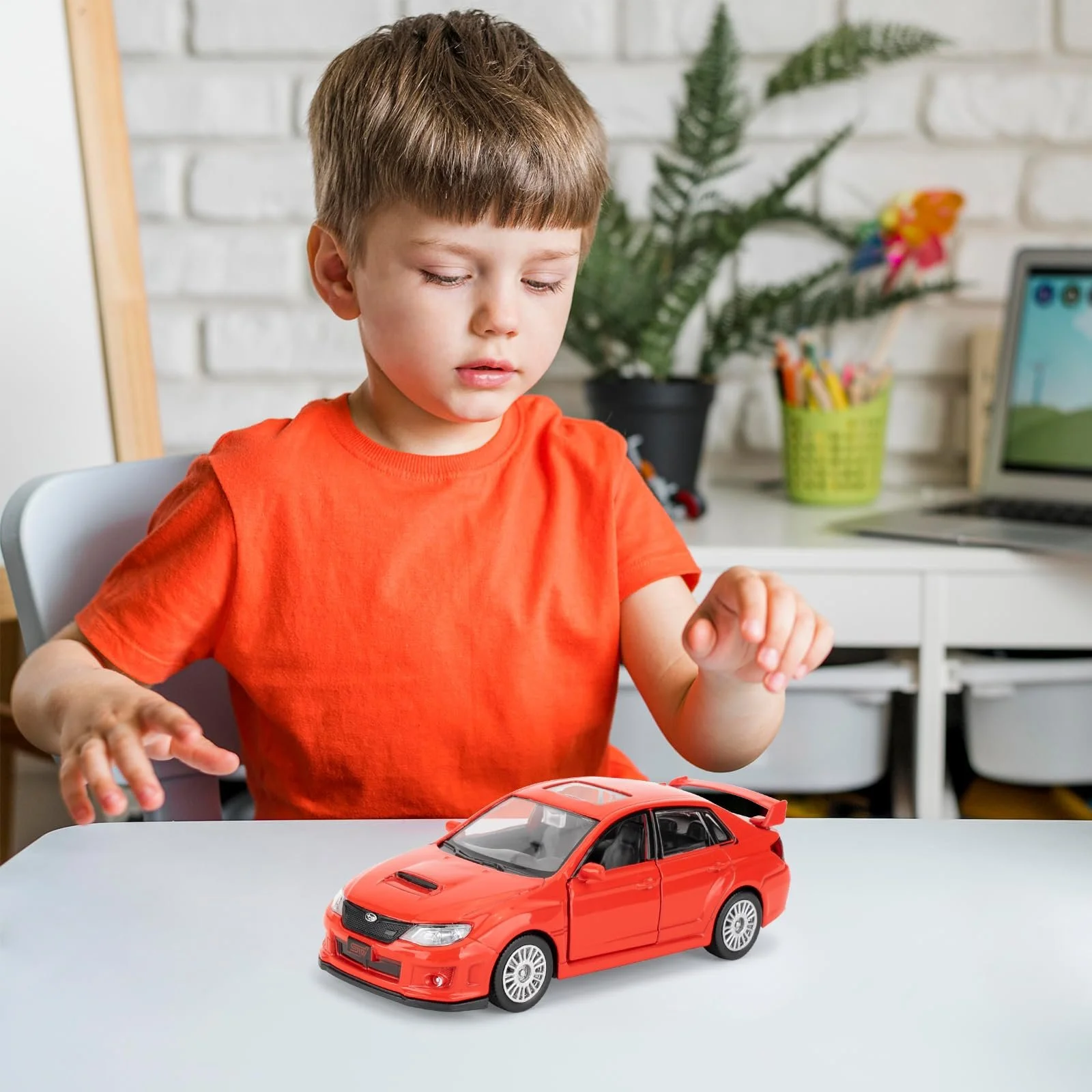 Модель автомобиля Subaru WRX STI 2010, 1/36, игрушечный автомобиль из алюминия с функцией ралли, игрушечная модель для досуга, автомобильные подарки для мальчиков и девочек, красный, фото №6