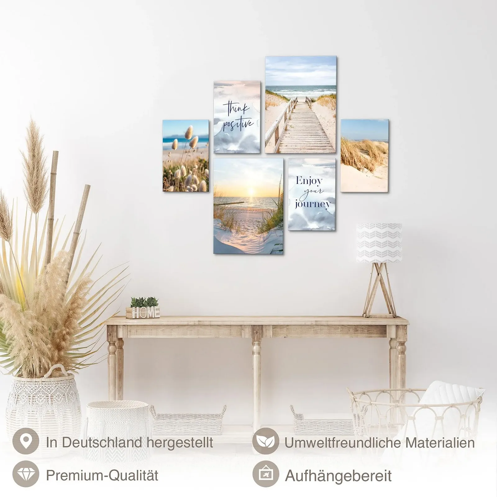 Набір картин Novart Beach Sea Boho N034763b Blue Beige, фото №2