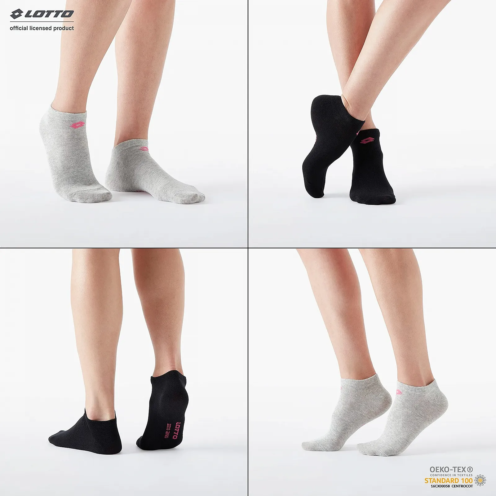 Шкарпетки Lotto Assorted Colours One Size White, фото №3