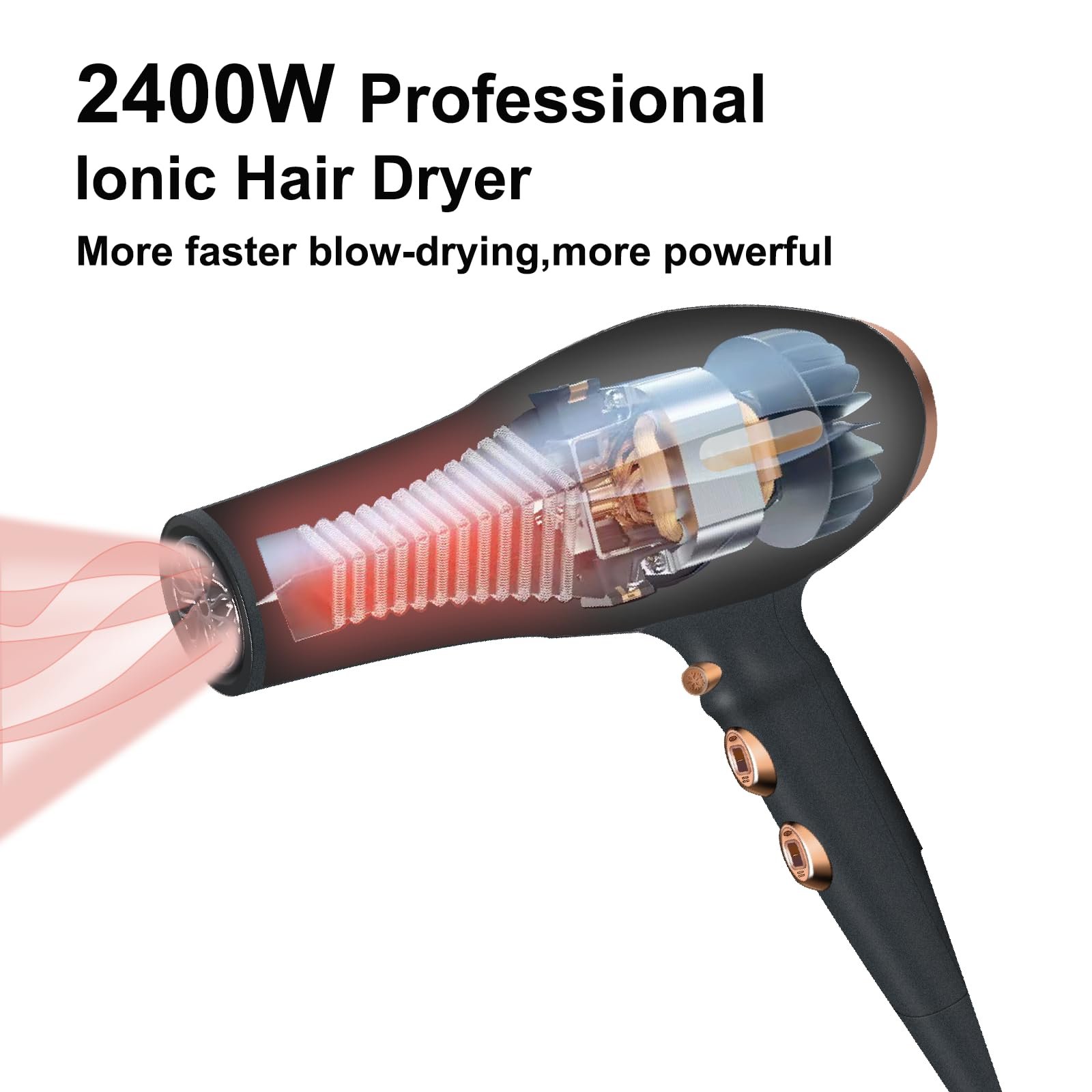 Фен Loevely Professional Ion 2400 Вт розовый, фото №2