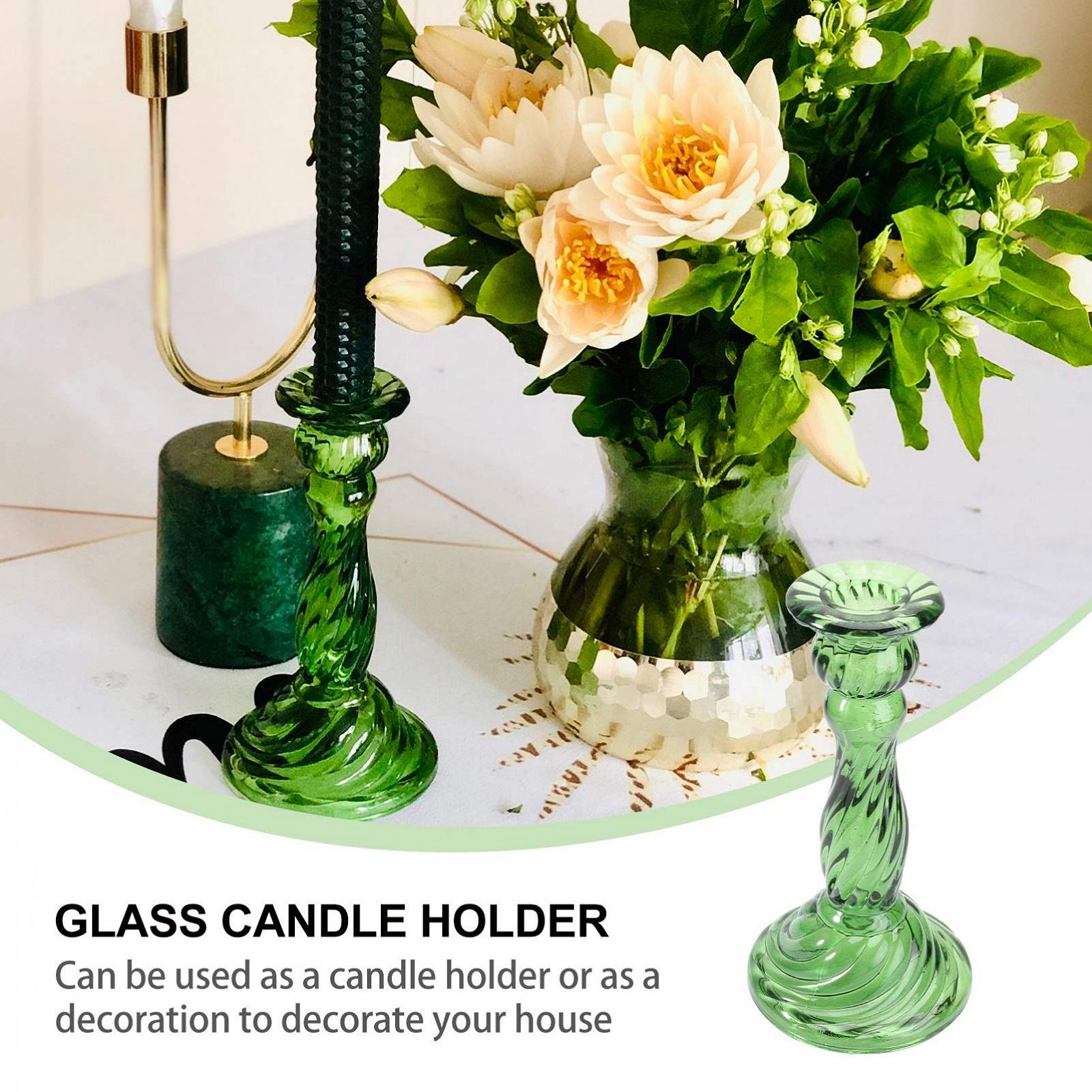 Подсвечник ABOOFAN Vintage Glass Table European Dark Green, фото №5