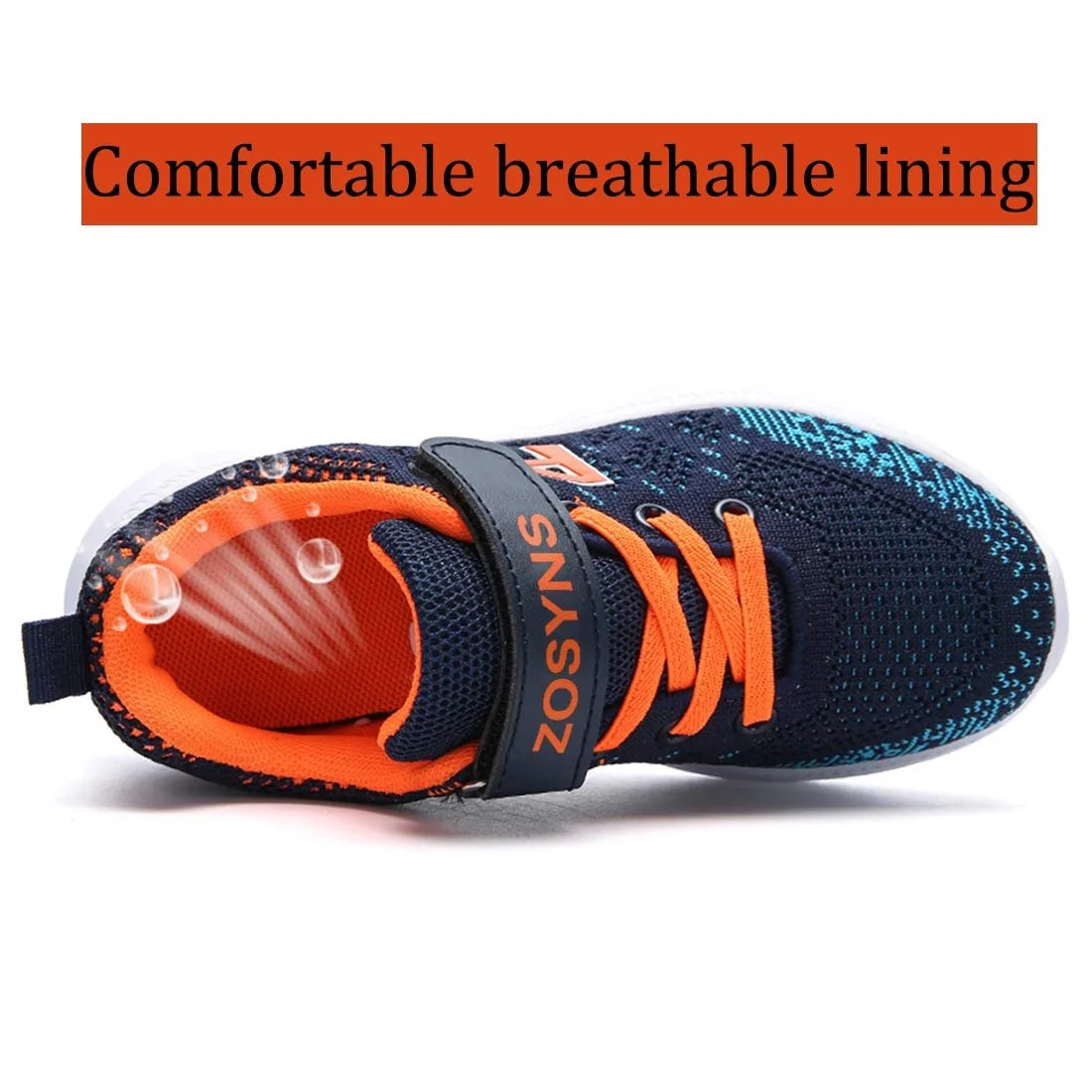 Спортивная обувь Детская Сетчатые дышащие кроссовки для бега Спортивные тренеры на липучках для походов в помещении для мальчиков, мужчин, детей 28-38, фото №4