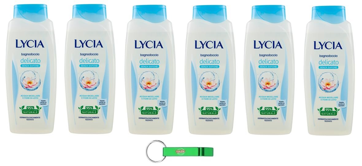 Гель для душу Lycia Bagnodoccia Delicato Acqua Micellare e Fiori di Loto 6 x 750 мл, фото №1