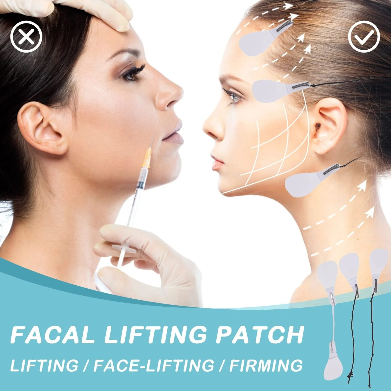 Ленты для подтяжки лица и глаз (100 шт. в упаковке), фото №2