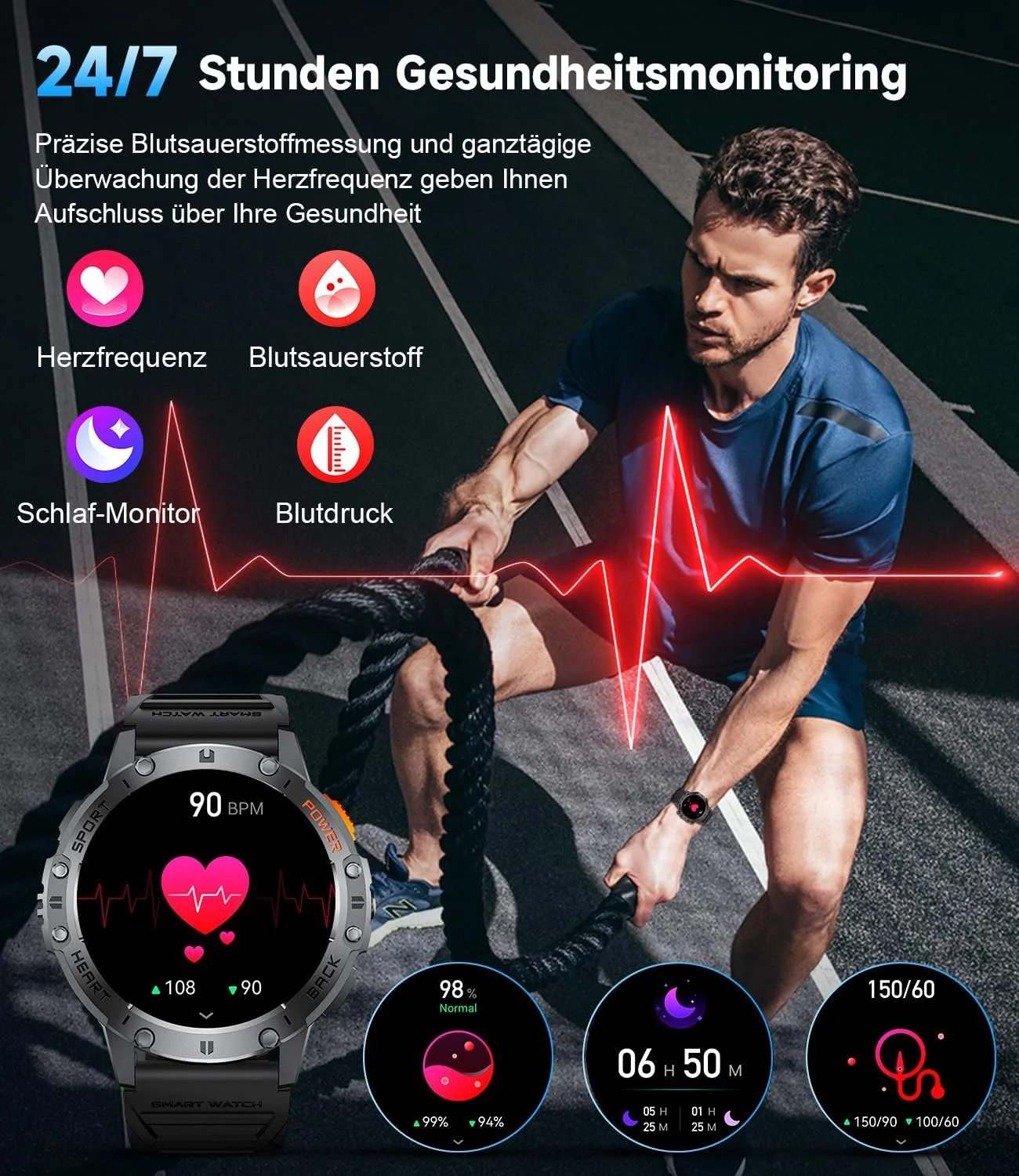 Смарт-годинник SUNKTA Чоловічий Black Stainless Steel, фото №6 Смарт-годинник SUNKTA Чоловічий Black Stainless Steel, фото №6