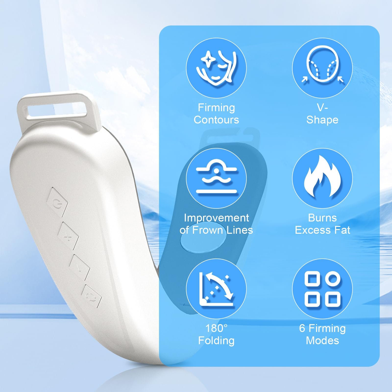 Прилад для V-подібної форми обличчя Forhome Beauty Meter, масажер для обличчя EMS, тренажер для щелепи, електричний, з 6 режимами та 12 рівнями інтенсивності, фото №2