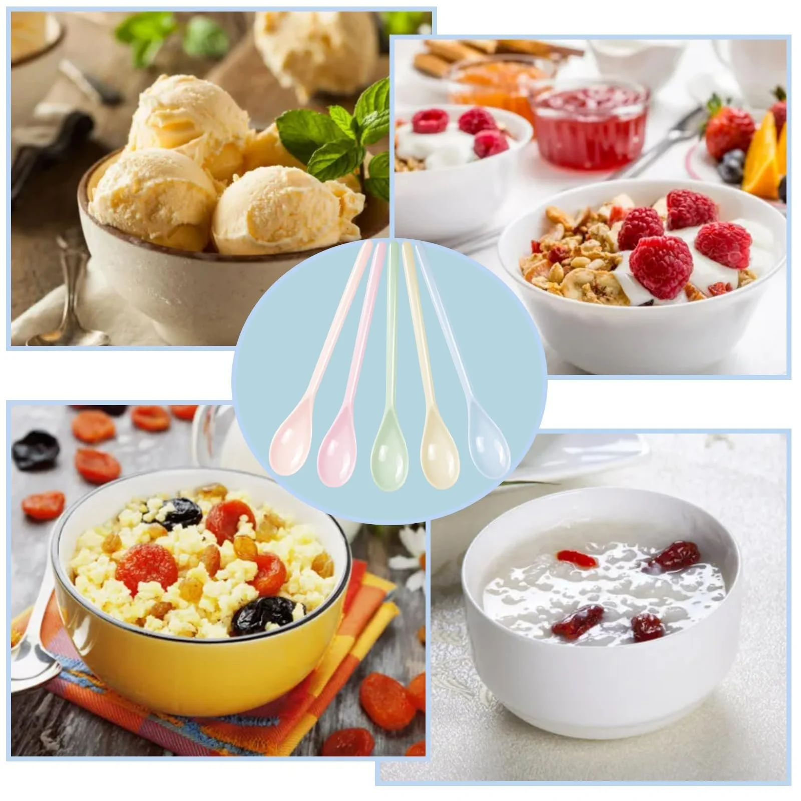 Ложка пластиковая luckaide разноцветная, 5 шт, фото №5