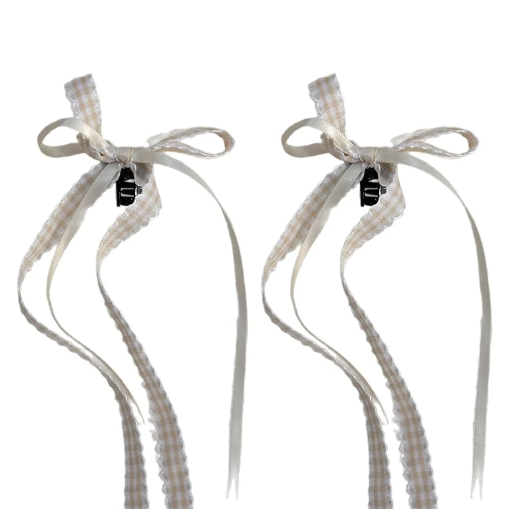 Заколка для волос Yjcnelcr Клетчатая Французский Клип с бантом Аксессуары для волос для женщин и девочек, фото №1