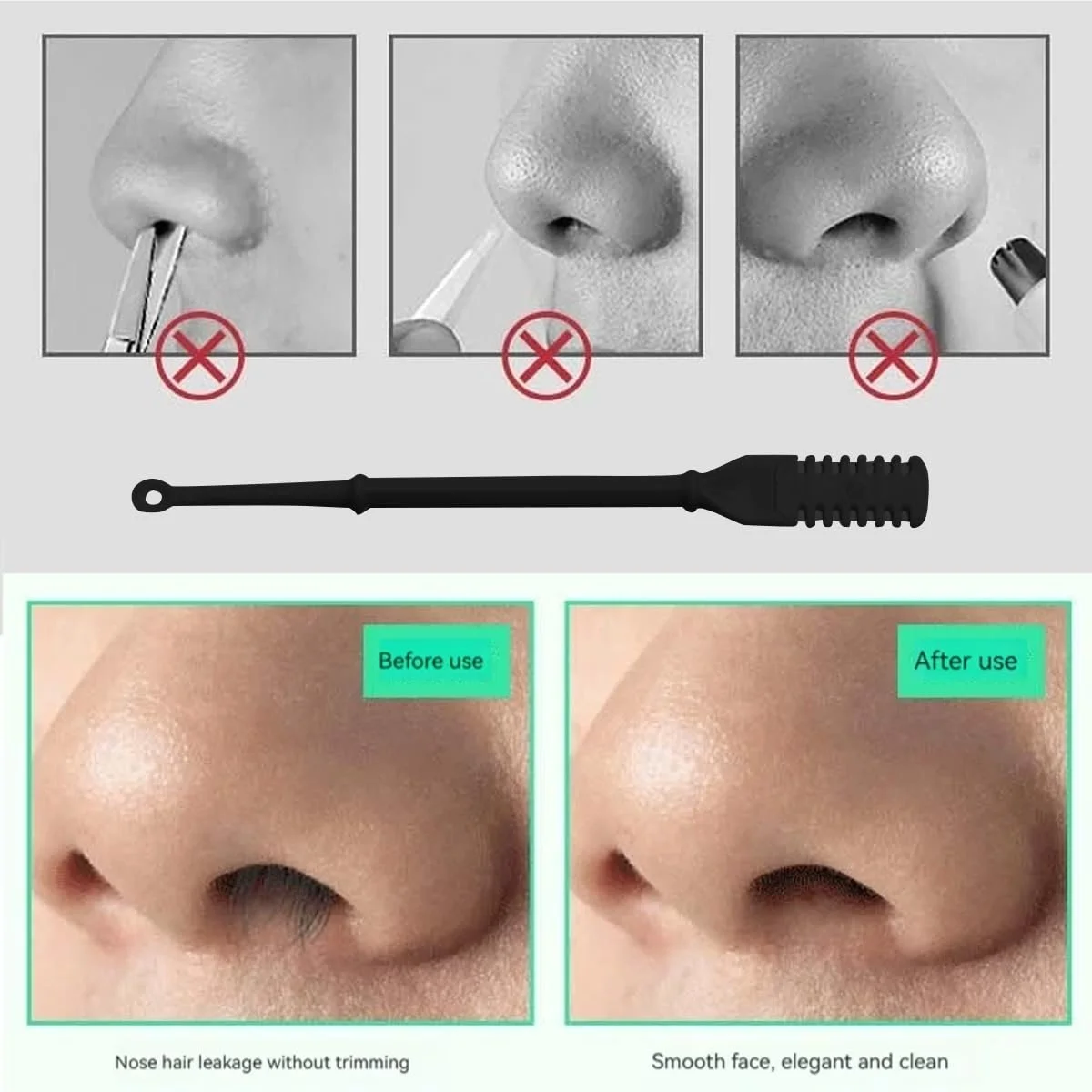 Тример для носа 2-в-1 2024 Двосторонній ніж для волосся носа Роторний, фото №5