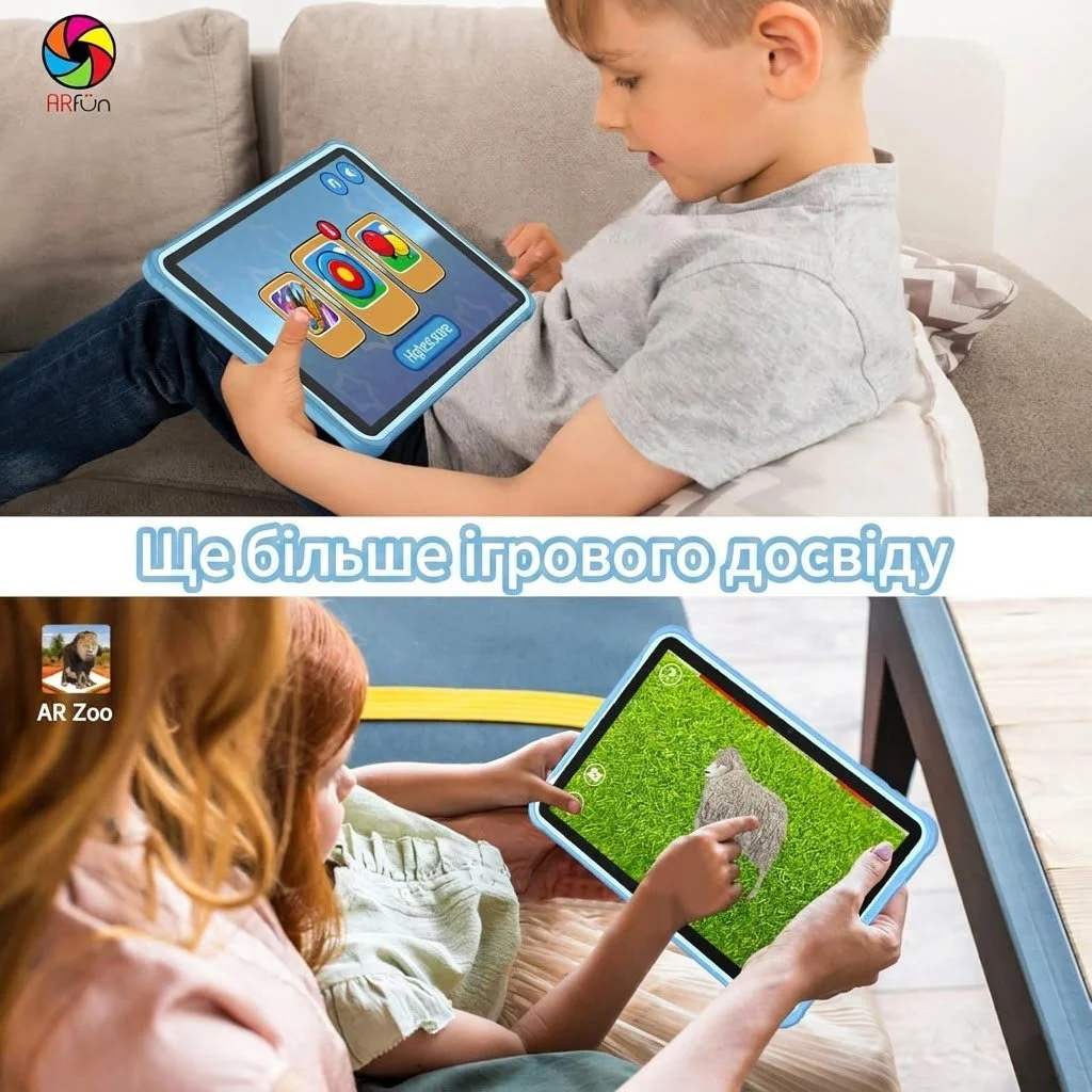 Дитячий планшет 10.1" PRITOM M10 2/64Gb 4 ядра Android 13 6000 mAh Блакитний, фото №5
