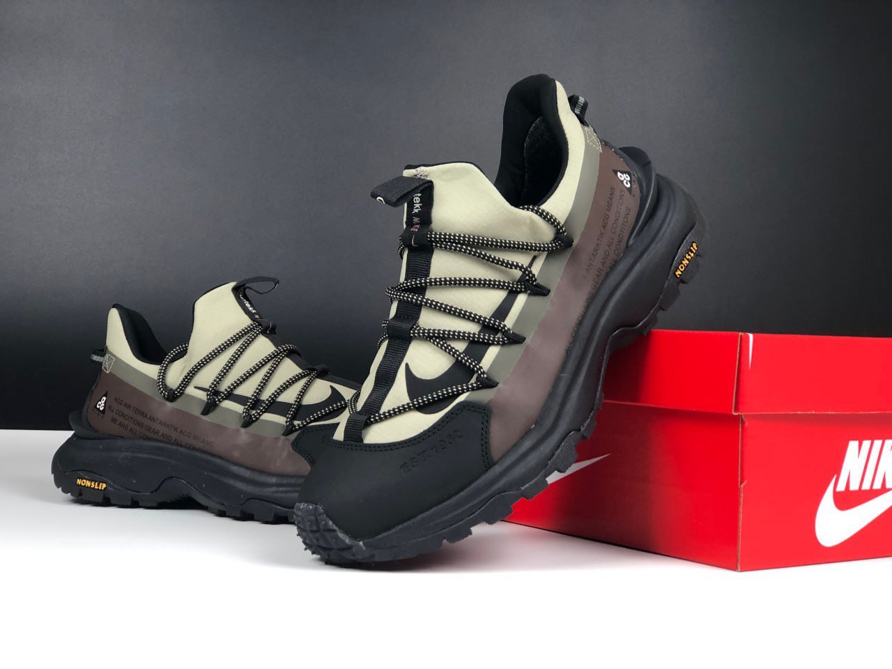 Чоловічі кросівки Nike ACG Air Terra Antarktik коричневі з чорним термо осінь зима, фото №3