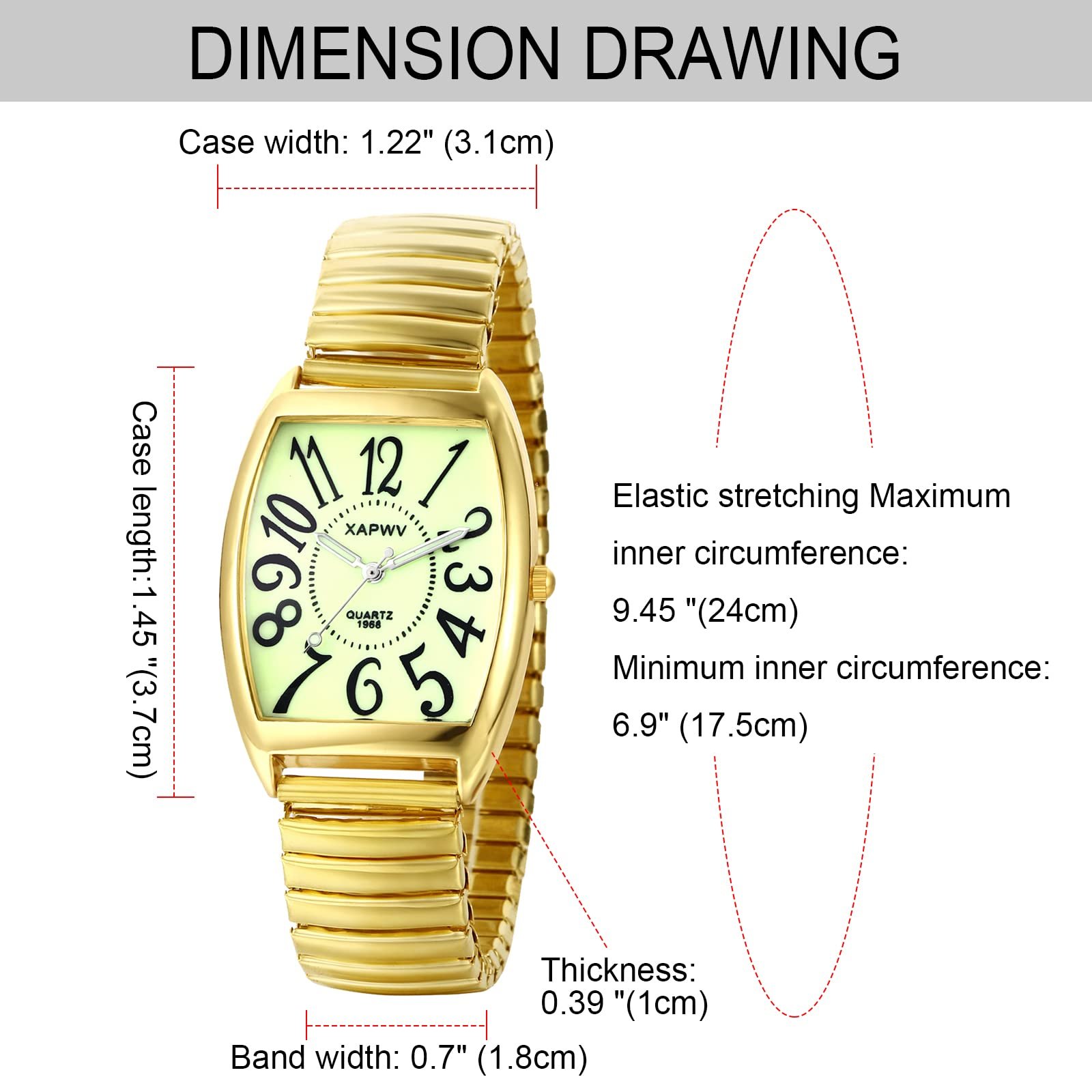 Наручные часы Парные часы JewelryWe Кварцевые Классические Прямоугольный Эластичный Браслет Сплав Золотой/Серебряный, фото №4 Наручные часы Парные часы JewelryWe Кварцевые Классические Прямоугольный Эластичный Браслет Сплав Золотой/Серебряный, фото №4