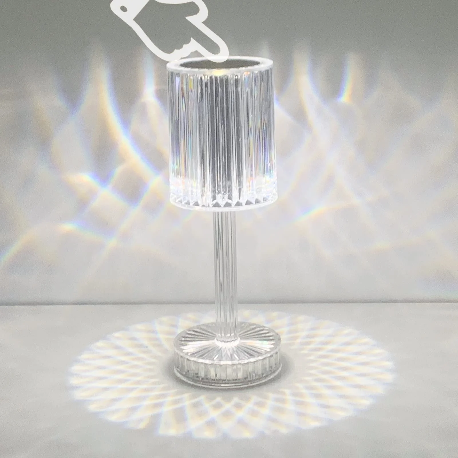 Настільна лампа XVZ LED Кришталева Акумуляторна 2000 мАг Сенсорна Димер, фото №1