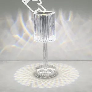 Настільна лампа XVZ LED Кришталева Акумуляторна 2000 мАг Сенсорна Димер - Фото 1