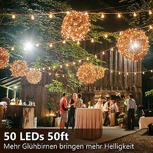 Сонячна гірлянда 50 LED 15 м, 4 режими, IP65, 3200 K, теплий білий synthetic.ua - Фото 1
