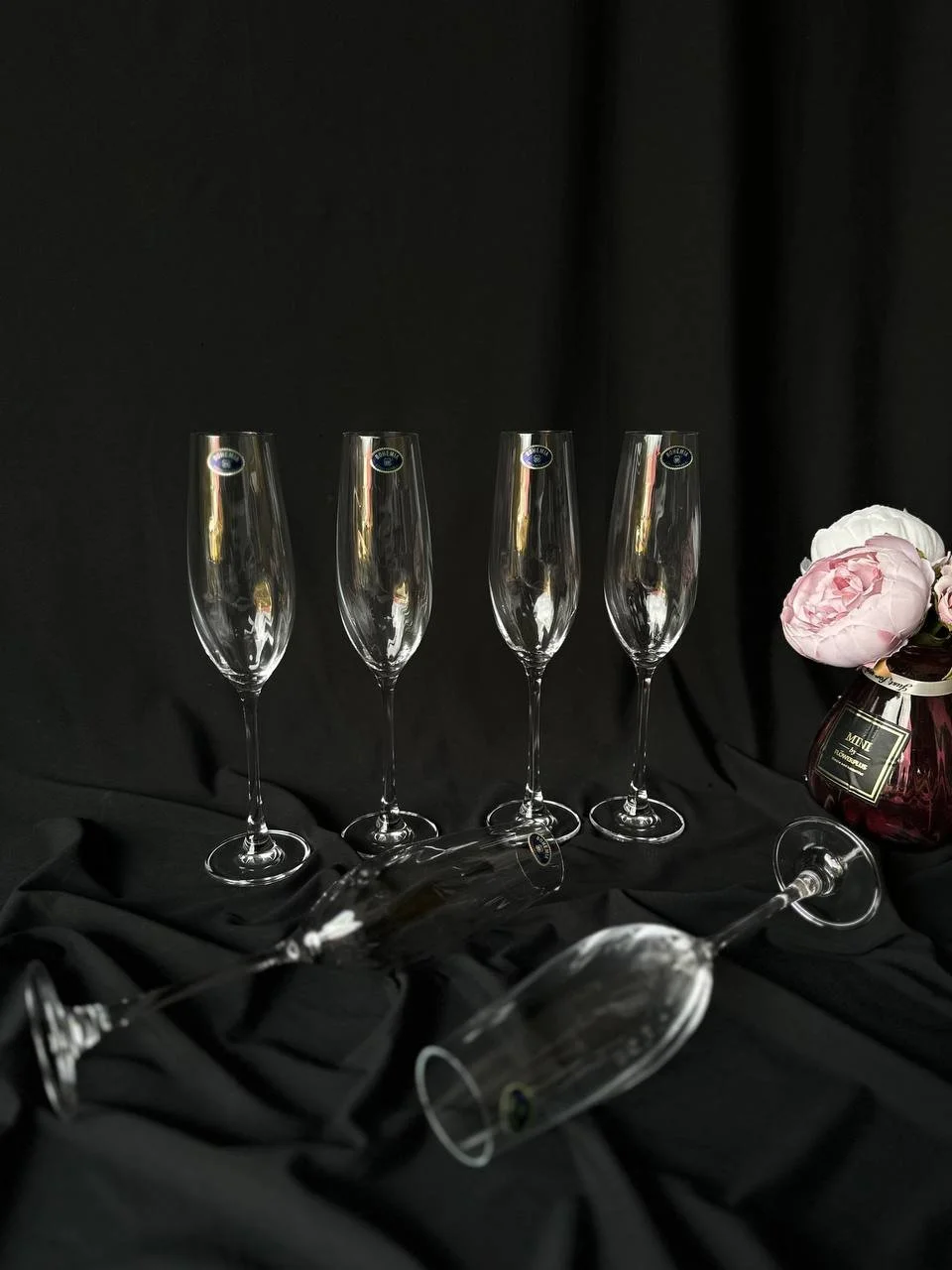 Набір келихів для шампанського екохрусталь Cora 6 шт, фото №2
