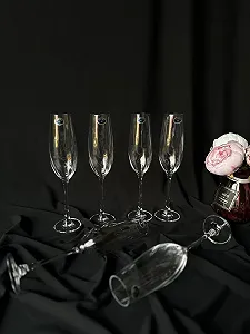 Набір келихів для шампанського екохрусталь Cora 6 шт synthetic.ua - Фото 1