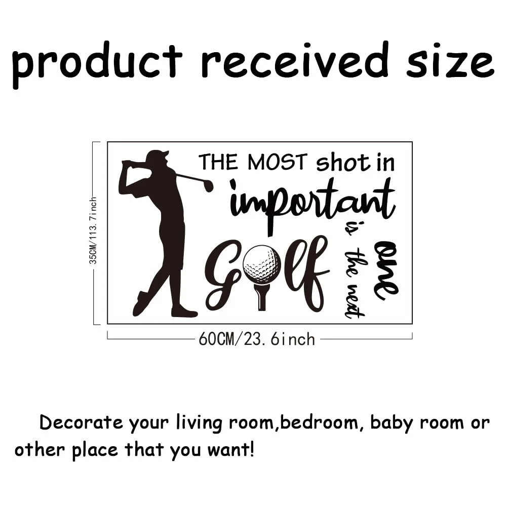 Наклейка на стіну SUPERDANT Golf Inspirational Quotes Вінілова 60 x 35 см, фото №2