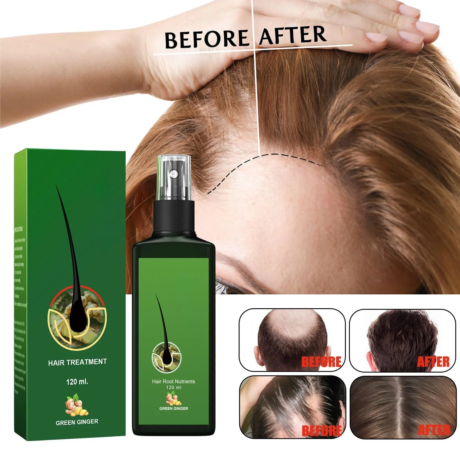 Сироватка для росту волосся з імбиром NAOLVE, 120 мл, фото №4