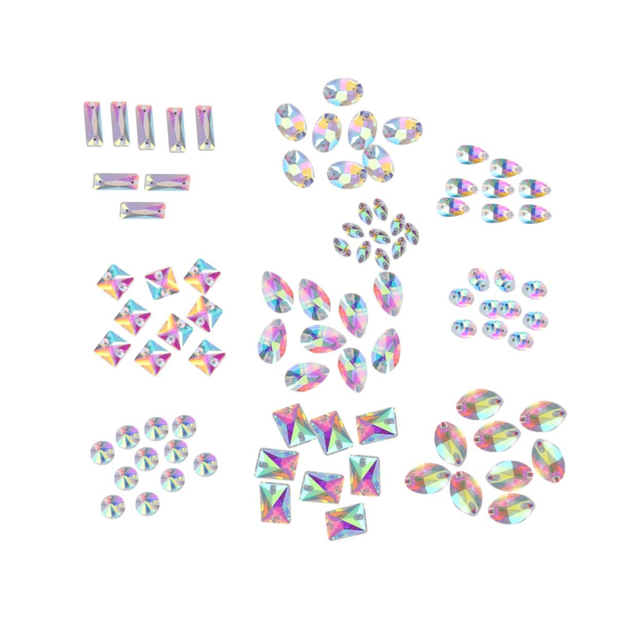Стразы Ab Glas Operitacx 200 шт. Разные формы, блестящие цвета, фото №4