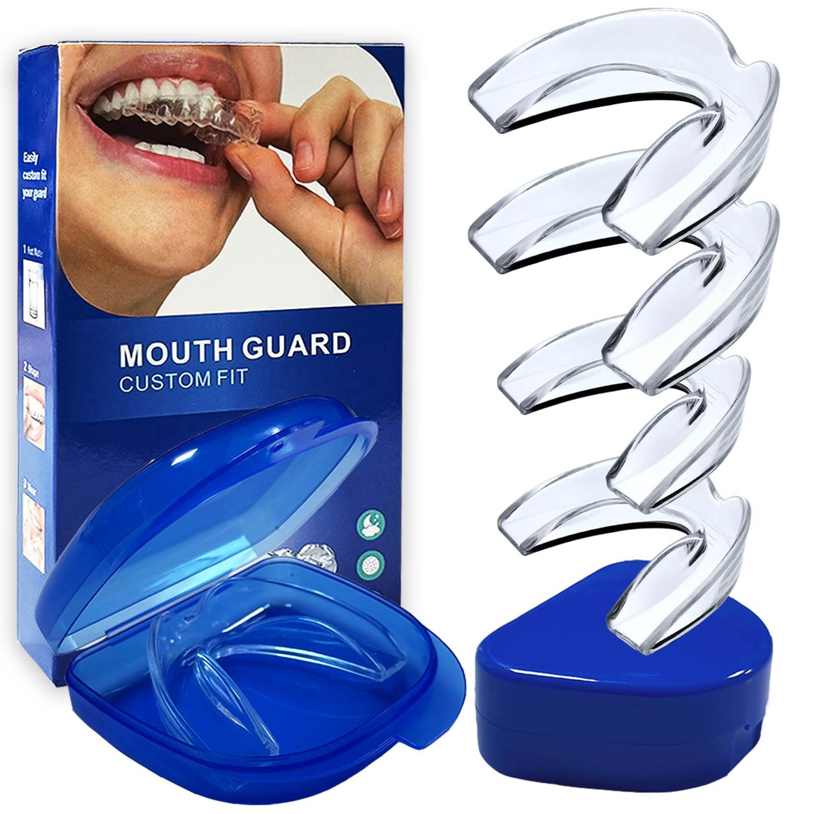 Нічна шина від бруксизму, набір з 4, 2 розміри, багаторазова, гнучка, без BPA, фото №8