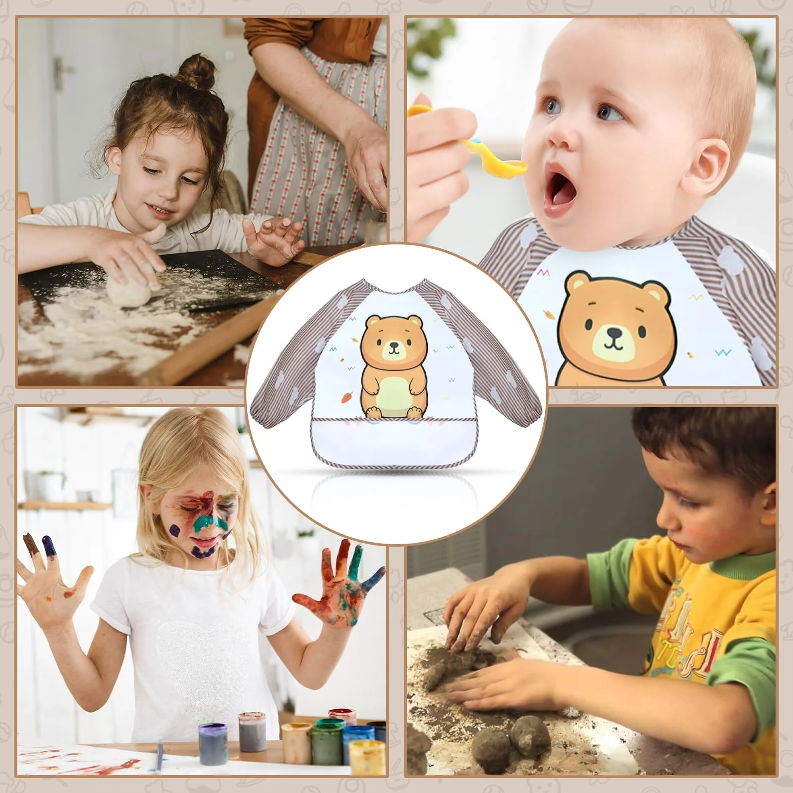 Набор детской посуды Dazhtu, 11 предметов, силикон, бежевый, фото №6 Набор детской посуды Dazhtu, 11 предметов, силикон, бежевый, фото №6