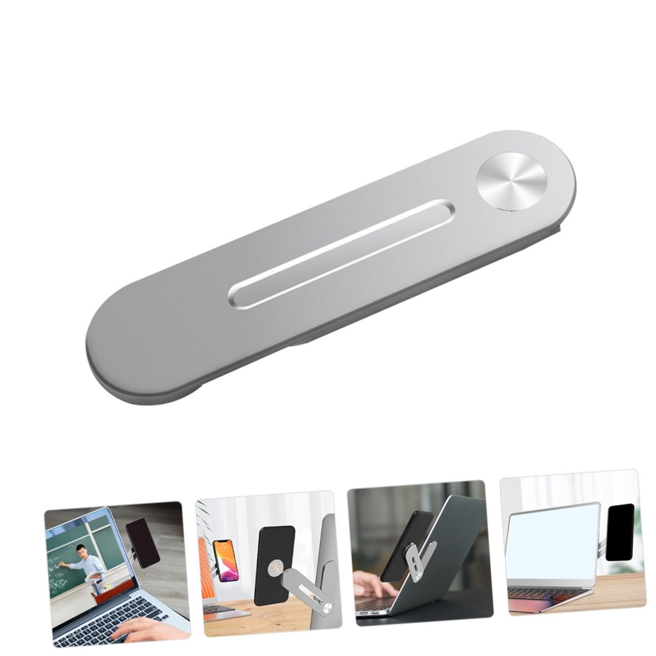 Тримач для телефона магнітний для ноутбука Алюмінієвий сплав Розкладний бічний затискач, фото №2