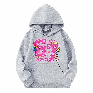 Толстовка 67 с капюшоном для девочки, с длинными рукавами, принтом и карманом - Фото 1