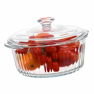 Купить Форма для запекания VALICLUD Круглая стеклянная термостойкая с крышкой для микроволновой печи и духовки - Фото 1 Форма для запекания VALICLUD Круглая стеклянная термостойкая с крышкой для микроволновой печи и духовки - Фото 1